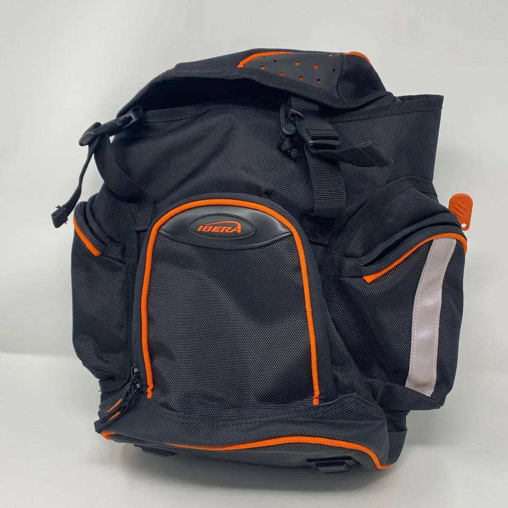 Ibera PakRak Bicycle Pannier Bag Black Orange Quick Release Commuter Bike Bag